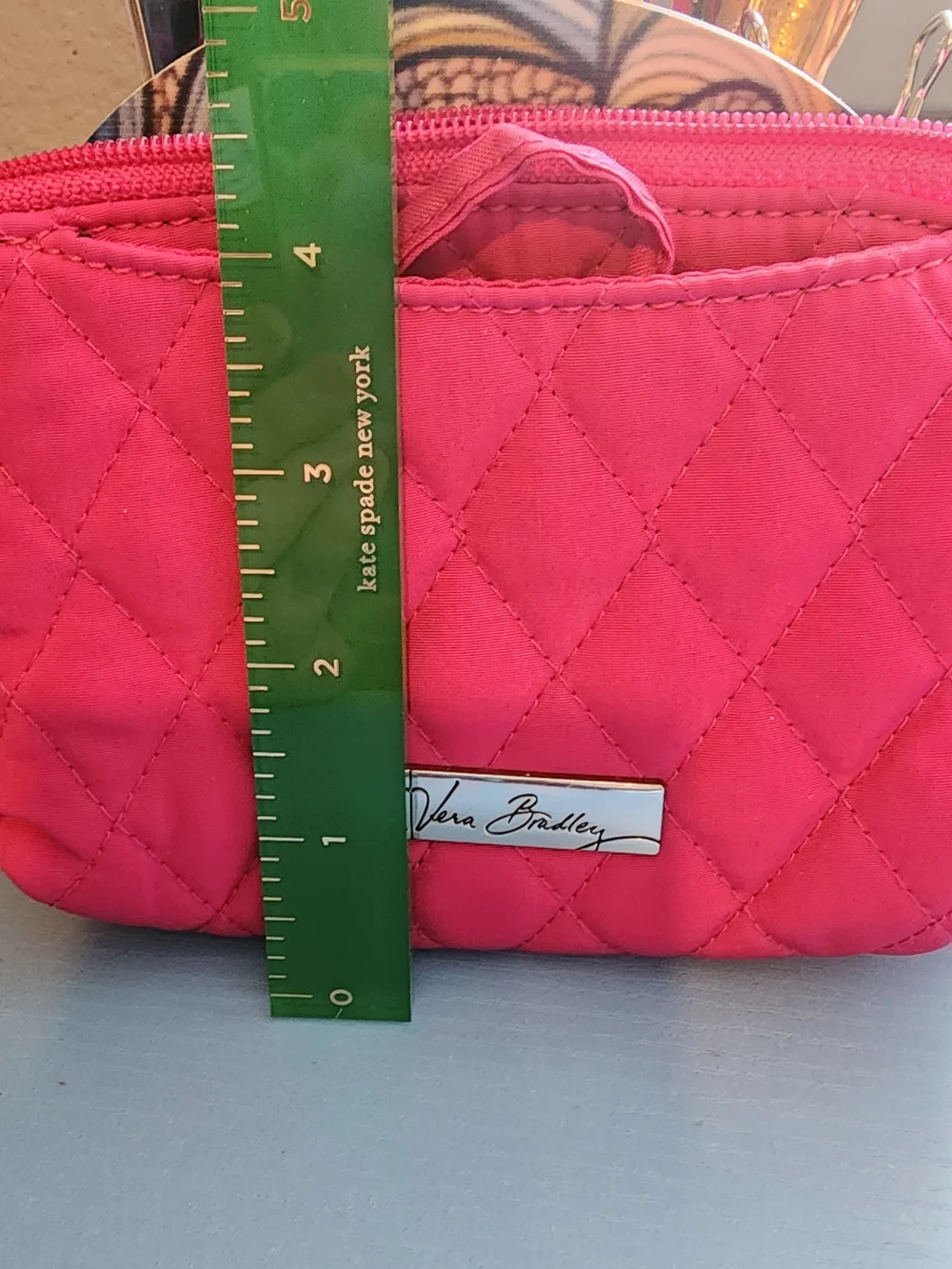 Vera Bradley Quilted Pink Cosmetic Pouch 6.5x5